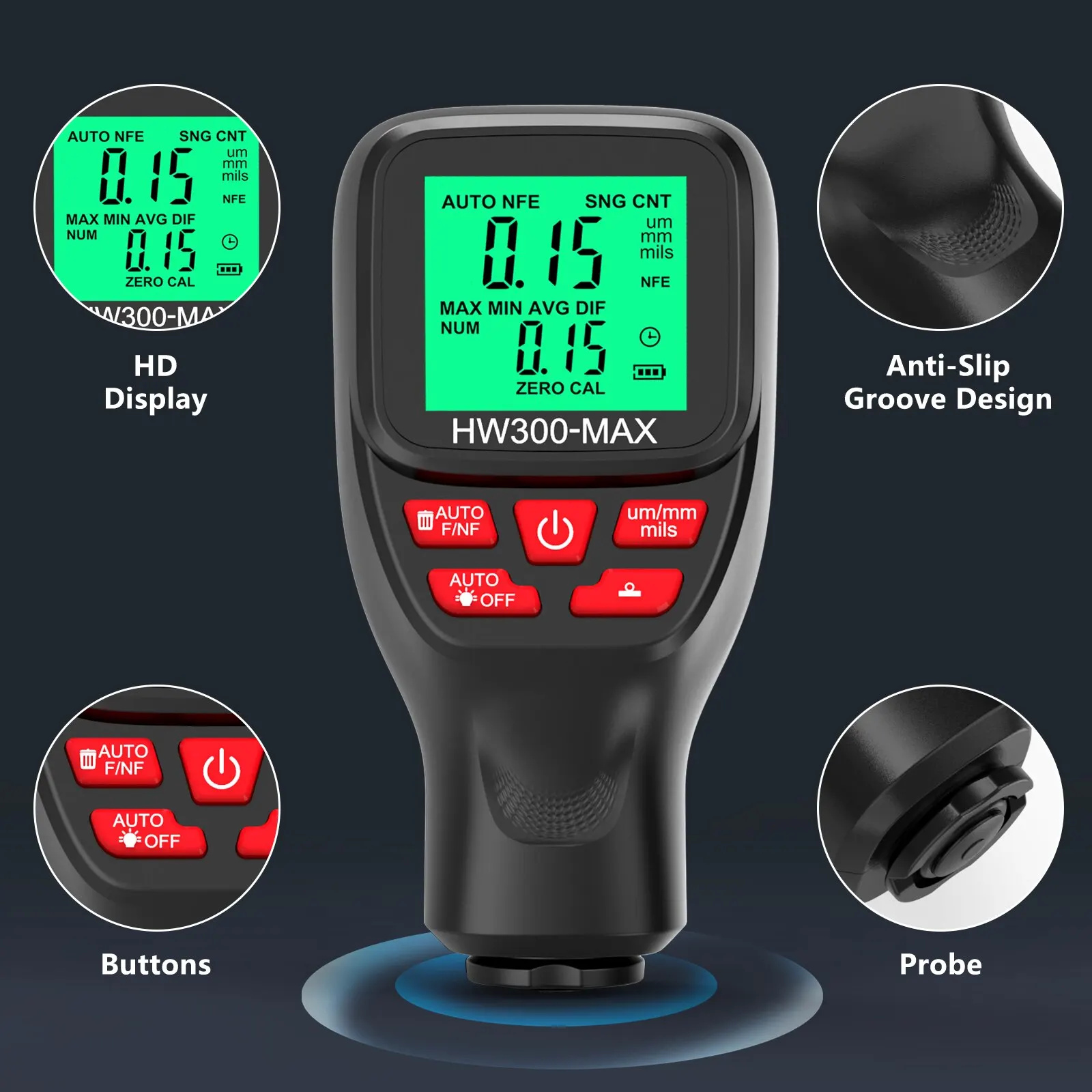 1Set HW300-MAX Coating High Pr - огляд і ціна Paint Thickness Gauge